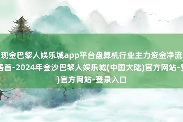 现金巴黎人娱乐城app平台盘算机行业主力资金净流出限度居首-2024年金沙巴黎人娱乐城(中国大陆)官方网站-登录入口